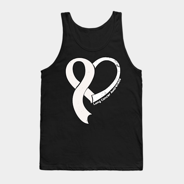 Lung Cancer Awareness Hope Love Heart Ribbon Happy Valentines Day Tank Top by BoongMie